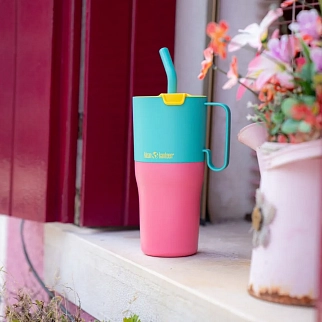 Термостакан Klean Kanteen Rise Tumbler 36oz Straw Lid (1065 мл) Turquoise Kaleidoscope Limited