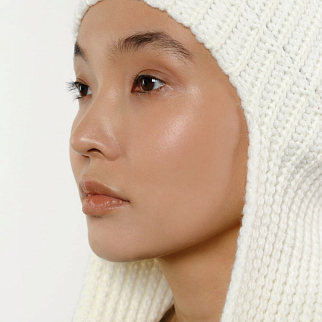 Ушанка-шарф UNU вязаная молочная