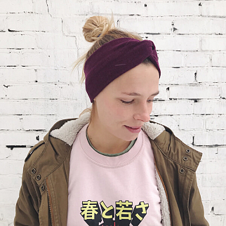 Шерстяная полоска (повязка) на голову Friend Function Сливовая