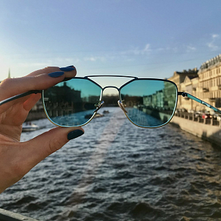 Очки RETROSUPERFUTURE SUPER FOR I VISIONARI SUN TURQUOISE FADE