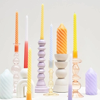 Свеча Kersten Dip Dye Peach - набор 4 шт