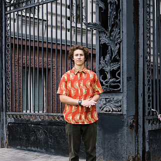 Рубашка Thinking Mu Big migdia Tom Сlay red мужская