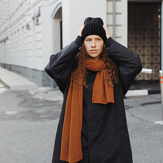 Ушанка UNU вязаная черная