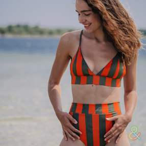 Купальник верх Dedicated Bikini Top Hemse Big Stripes Orange