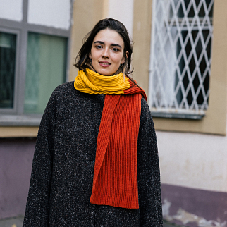 Вязаный шарф Friend Function Оранжевый