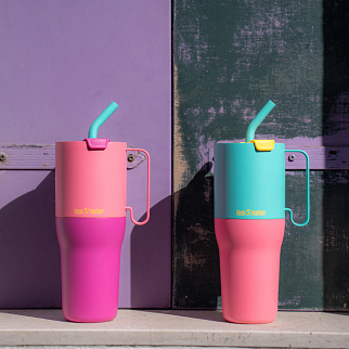 Термостакан Klean Kanteen Rise Tumbler 36oz Straw Lid (1065 мл) Turquoise Kaleidoscope Limited