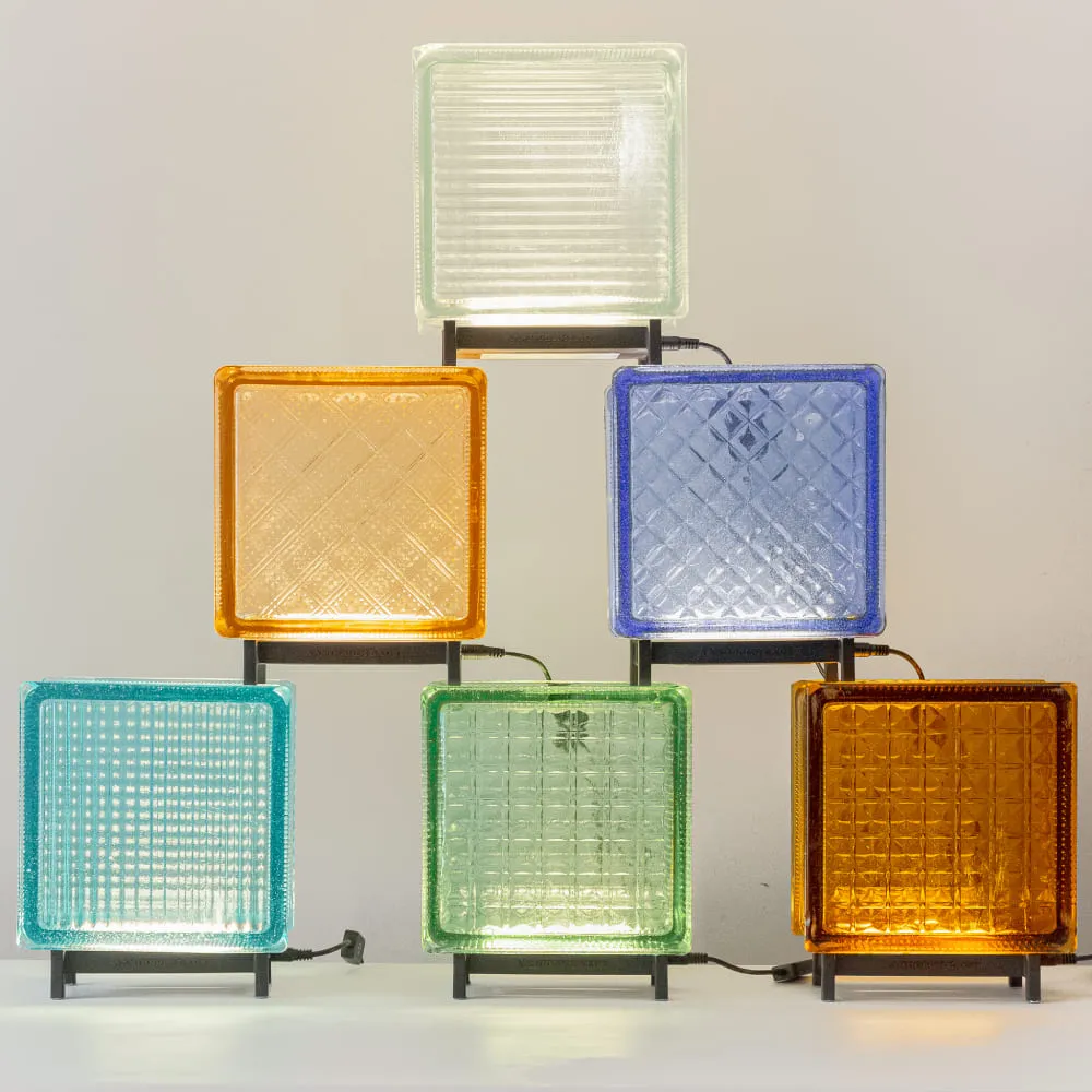 Светильник-стеклоблок оранжевый - фото 5